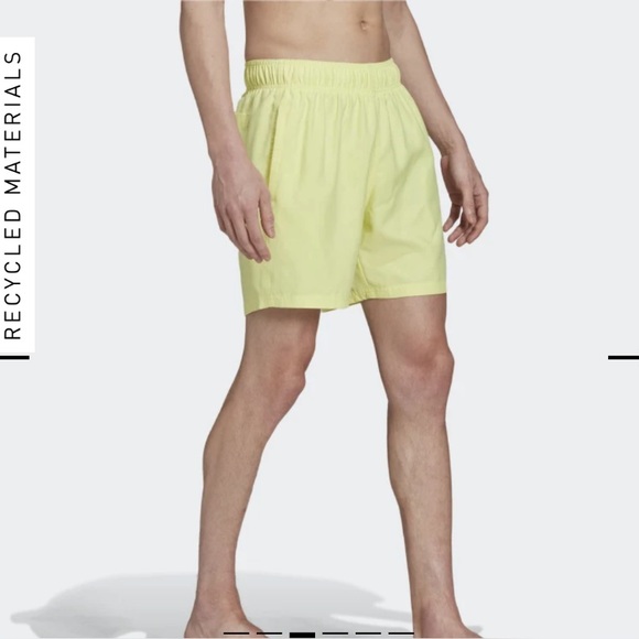 Adidas ESSENTIALS TREFOIL SWIM SHORTS in Pulse Yellow - Picture 3 of 9